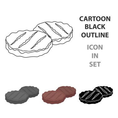 Beyaz arka plan üzerinde izole karikatür tarzı ızgara köftesi simgesini. Etler sembol stok vektör çizim