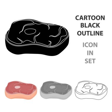 Biftek simgesi beyaz arka plan üzerinde izole karikatür tarzı. Etler sembol stok vektör çizim