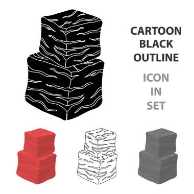 Doğranmış Dana eti simgesi beyaz arka plan üzerinde izole karikatür tarzı. Etler sembol stok vektör çizim