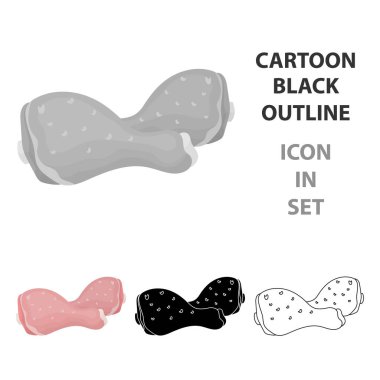 Tavuk baget simgesi beyaz arka plan üzerinde izole karikatür tarzı. Etler sembol stok vektör çizim