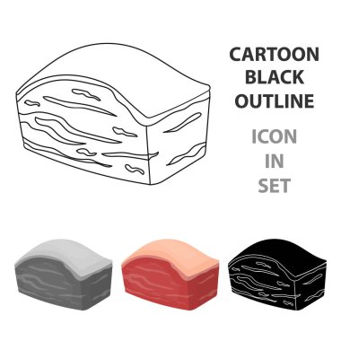 Domuz yağı simgesi beyaz arka plan üzerinde izole karikatür tarzı. Etler sembol stok vektör çizim