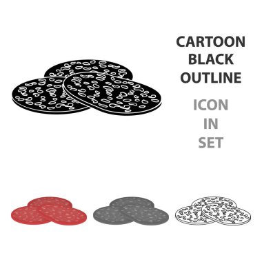 Salam simgesi beyaz arka plan üzerinde izole karikatür tarzı. Etler sembol stok vektör çizim