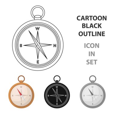 Pusula simgesini beyaz arka plan üzerinde izole karikatür tarzı. Korsanlar sembol stok vektör çizim.