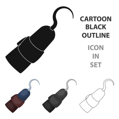 Korsan kanca simgesi beyaz arka plan üzerinde izole karikatür tarzı. Korsanlar sembol stok vektör çizim.