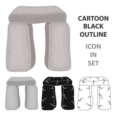 İskoç taş anıtın simgesi beyaz arka plan üzerinde izole karikatür tarzı. İskoçya ülke sembol stok vektör çizim.