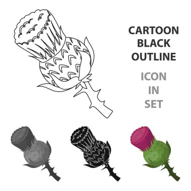 Heather simgesi beyaz arka plan üzerinde izole karikatür tarzı. İskoçya ülke sembol stok vektör çizim.