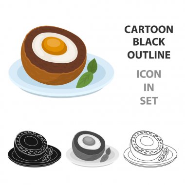 Viski yumurta simgesi beyaz arka plan üzerinde izole karikatür tarzı. İskoçya ülke sembol stok vektör çizim.