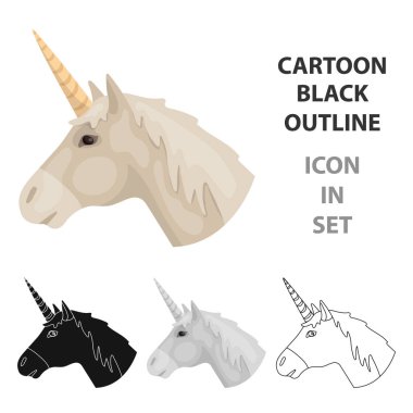 Tek boynuzlu at simgesi beyaz arka plan üzerinde izole karikatür tarzı. İskoçya ülke sembol stok vektör çizim.