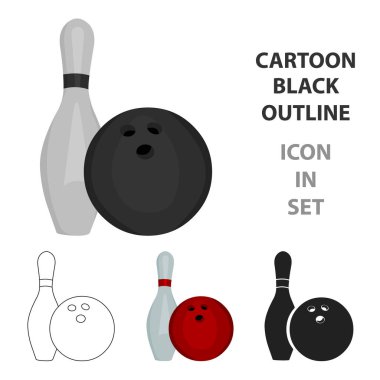 Bowling simgesi karikatür. Büyük fitness, sağlıklı, egzersiz karikatür simgesinden tek spor.