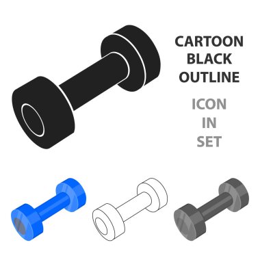 Halter simgesi karikatür. Büyük fitness, sağlıklı, egzersiz karikatür simgesinden tek spor.