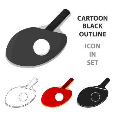 Masa Tenisi simgesi karikatür. Büyük fitness, sağlıklı, egzersiz karikatür simgesinden tek spor.