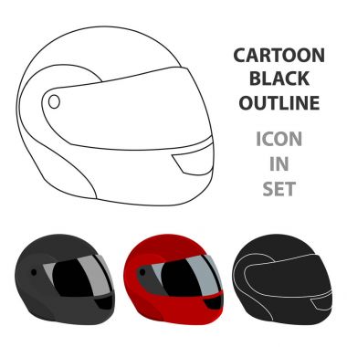 Motosiklet kask simgesi çizgi film. Büyük fitness, sağlıklı, egzersiz karikatür simgesinden tek spor.