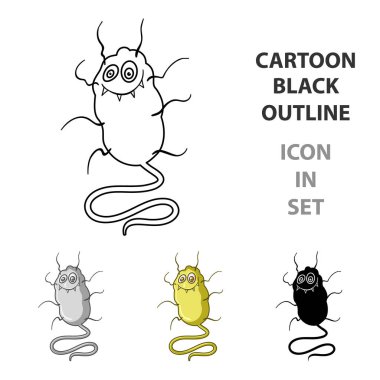 Sarı virüs simgesi beyaz arka plan üzerinde izole karikatür tarzı. Virüsler ve bakteriler sembol stok vektör çizim.