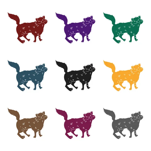 ไอคอนแมวป่านอร์เวย์ในสไตล์สีดําแยกจากพื้นหลังสีขาว สัญลักษณ์สายพันธุ์แมว ภาพเวกเตอร์หุ้น . — ภาพเวกเตอร์สต็อก