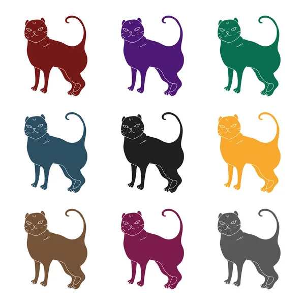 Britanya ile ilgili stenografi simge siyah stil beyaz arka plan üzerinde izole içinde. Kedi doğurmak stok vektör çizim sembolü.