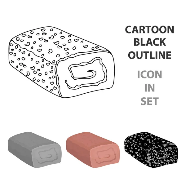 Rulo köfte simgesi beyaz arka plan üzerinde izole karikatür tarzı. Etler sembol stok vektör çizim