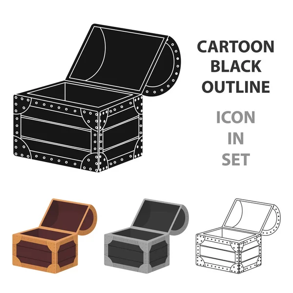 Korsan ahşap göğüs simgesi beyaz arka plan üzerinde izole karikatür tarzı. Korsanlar sembol stok vektör çizim.