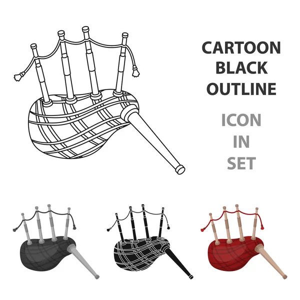 İskoç bagpipes simgesi beyaz arka plan üzerinde izole karikatür tarzı. İskoçya ülke sembol stok vektör çizim.