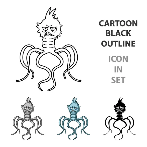 Mavi virüs simgesi beyaz arka plan üzerinde izole karikatür tarzı. Virüsler ve bakteriler sembol stok vektör çizim.