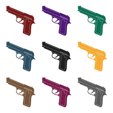 Tabanca simge siyah stil beyaz arka plan üzerinde izole içinde. Polis sembol stok vektör çizim.