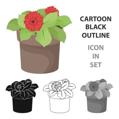 Pot simgesi beyaz arka plan üzerinde izole anahat tarzı çiçek. Biyoloji ve ekoloji sembol stok vektör çizim.