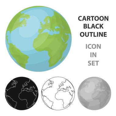 Beyaz arka plan üzerinde izole anahat tarzı Earth simgesini. Biyoloji ve ekoloji sembol stok vektör çizim.