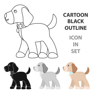 Köpek vektör simge karikatür tarzı web için yürürken