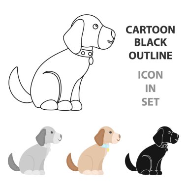 Karikatür tarzı web için köpek vektör simge oturan