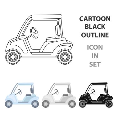 Araba golf için. Golf Kulübü tek kutsal kişilerin resmi içinde karikatür tarzı vektör simge stok çizim web.