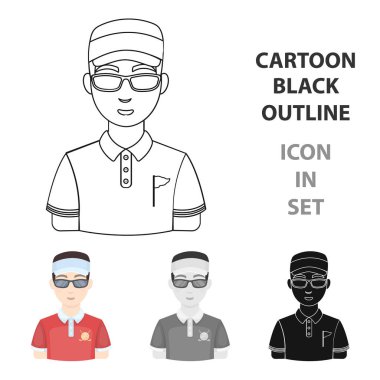 Golfer.Golf Kulübü tek simge karikatür tarzı vektör simge stok çizim web içinde.