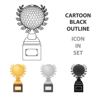 Bir golf turnuvası kazanan Kupası. Golf Kulübü tek kutsal kişilerin resmi içinde karikatür tarzı vektör simge stok çizim web.