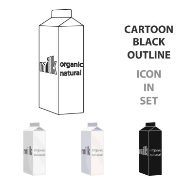 Süt gable en iyi karton paket simgesi beyaz arka plan üzerinde izole karikatür tarzı. Süt ürünü ve tatlı sembol stok illüstrasyon vektör.