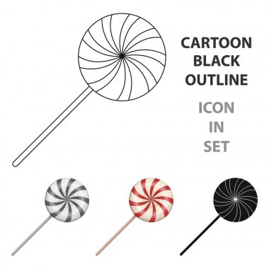 Tatlı şeker bir sopa. Resimde çizgi film tarzı vektör simge hisse senedi simgesi tek parti ve partiler.