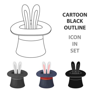 Bir şapka bir tavşan kulaklar. Tek çizgi film tarzı vektör simge stok çizim simgesini Foci.Party ve partiler.