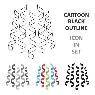 Serpantin, şeritler ve dekorasyon parti için. Resimde çizgi film tarzı vektör simge hisse senedi simgesi tek parti ve partiler.