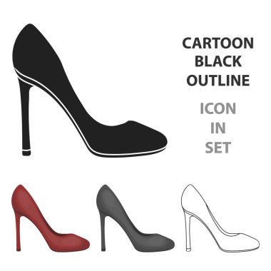 Stiletto simgesi beyaz arka plan üzerinde izole karikatür tarzı. Ayakkabı sembol stok vektör çizim.