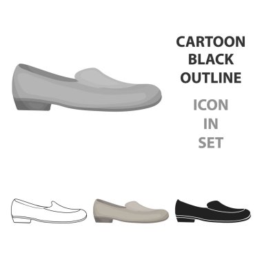 Beyaz arka plan üzerinde izole karikatür tarzı loafer'lar simgesini. Ayakkabı sembol stok vektör çizim.