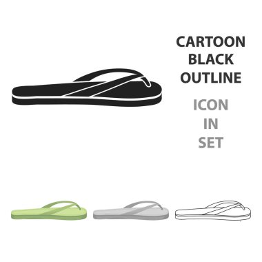 Parmak arası terlik simgesi beyaz arka plan üzerinde izole karikatür tarzı. Ayakkabı sembol stok vektör çizim.