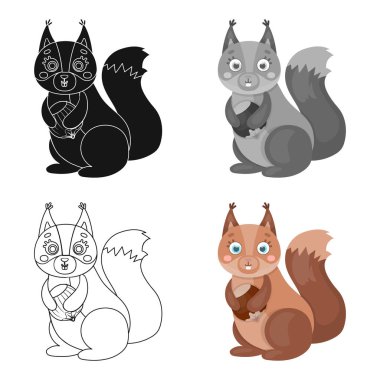 Sincap, karikatür tarzı tek simge. Sincap, vektör simge stok çizim web.