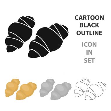 Gnocchi makarna simgesi beyaz arka plan üzerinde izole karikatür tarzı. Makarna sembol stok tür illüstrasyon vektör.