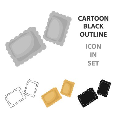 Mantı makarna simgesi beyaz arka plan üzerinde izole karikatür tarzı. Makarna sembol stok tür illüstrasyon vektör.