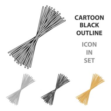 Spagetti makarna simgesi beyaz arka plan üzerinde izole karikatür tarzı. Makarna sembol stok tür illüstrasyon vektör.