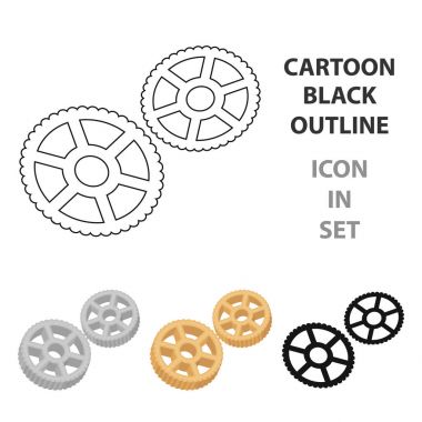 Rotelle makarna simgesi beyaz arka plan üzerinde izole karikatür tarzı. Makarna sembol stok tür illüstrasyon vektör.