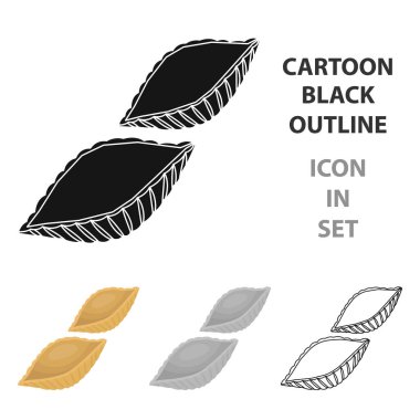 Beyaz arka plan üzerinde izole karikatür tarzı Conchiglie makarna simgesini. Makarna sembol stok tür illüstrasyon vektör.