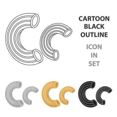 Chifferi makarna simgesi beyaz arka plan üzerinde izole karikatür tarzı. Makarna sembol stok tür illüstrasyon vektör.