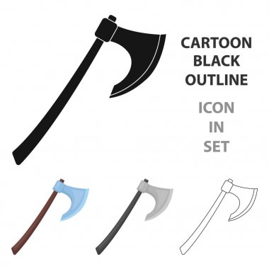 Viking battle-axe simgesi beyaz arka plan üzerinde izole karikatür tarzı. Vikingler sembol stok vektör çizim.