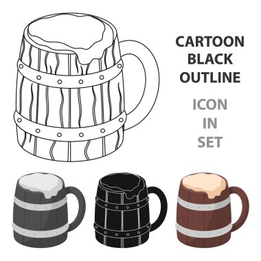 Viking ale simgesi beyaz arka plan üzerinde izole karikatür tarzı. Vikingler sembol stok vektör çizim.