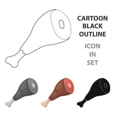 Viking jambon simgesi beyaz arka plan üzerinde izole karikatür tarzı. Vikingler sembol stok vektör çizim.