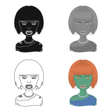 Kadın, karikatür tarzı tek simge. Kadın, vektör simge stok çizim web.
