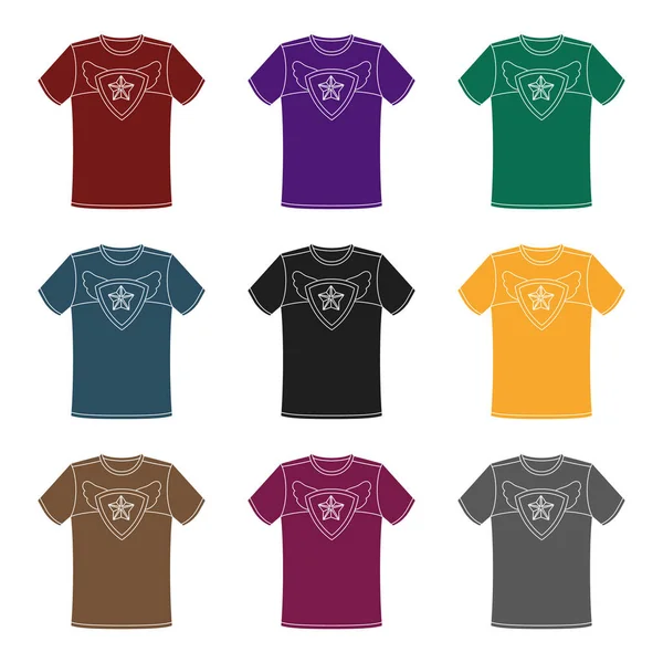 T-Shirt Fan mit Print.fans einzelnes Symbol im schwarzen Stil Vektor Symbol Stock Illustration. — Stockvektor